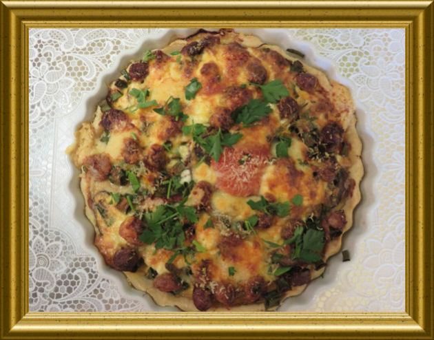 Tarte au légumes avec saucisse