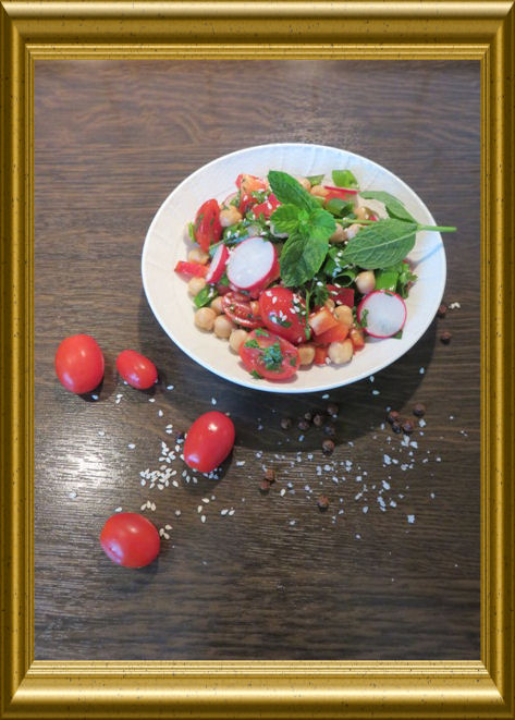 Kicherebsensalat aus Dubai, arabisch