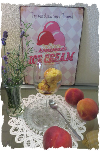 Pfirsich-Melba-Eis