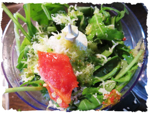 Cashew-Rucola-Pesto aus der Taraland Lehrküche