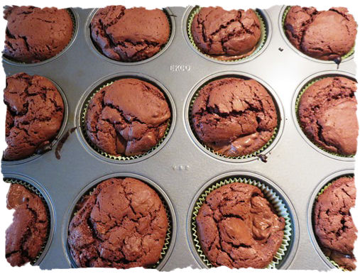 Gefüllte Schokomuffins 