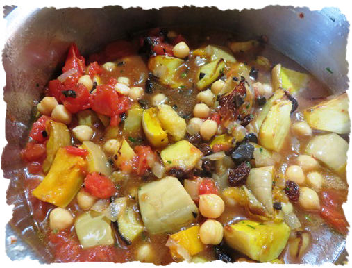 Kürbis-Kichererbsen Topf mit CousCous