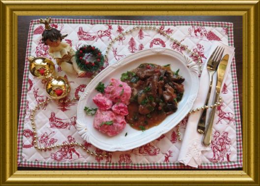Rehgeschnetzeltes mit Shitake Pilzen in Portweinsauce zum 1. Advent - Rezept aus der Taraland Lehrküche