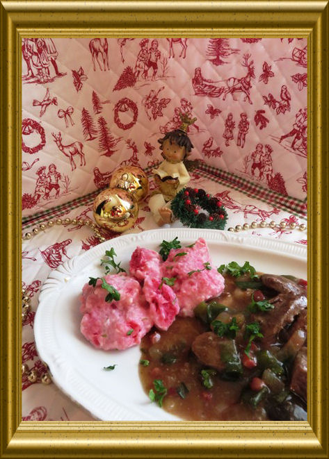 Rehgeschnetzeltes mit Shitake Pilzen in Portweinsauce aus der Taraland Lehrküche