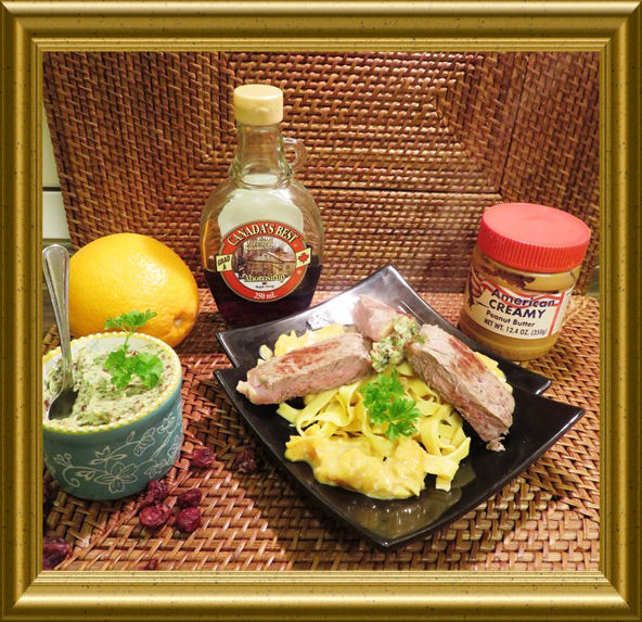 Fettuccine mit Orangen-Erdnusss Sauce und Ahornsirup Butter aus der Taraland Lehrküche