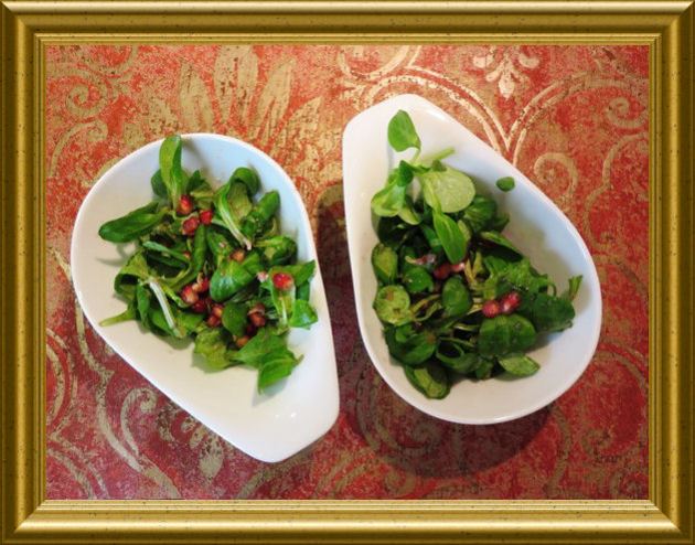Feldsalat mit Granatapfelkernen aus der Taraland Lehrküche