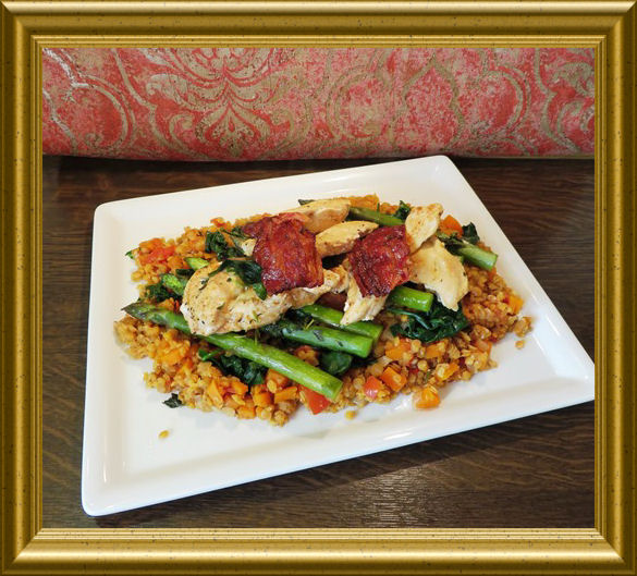 Hähnchen mit Spinat und Linsen aus der Taraland Lehrküche