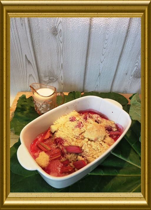 Rhabarber-Streusel- Auflauf aus der Taraland Lehrküche