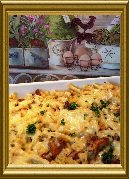 Pfifferling-Knöpfli-Gratinaus der Taraland Lehrküche