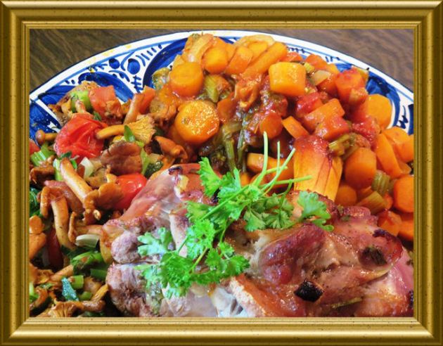 Geschmorte Kalbshaxe mit Pfifferlingen aus der Taraland Lehrküche