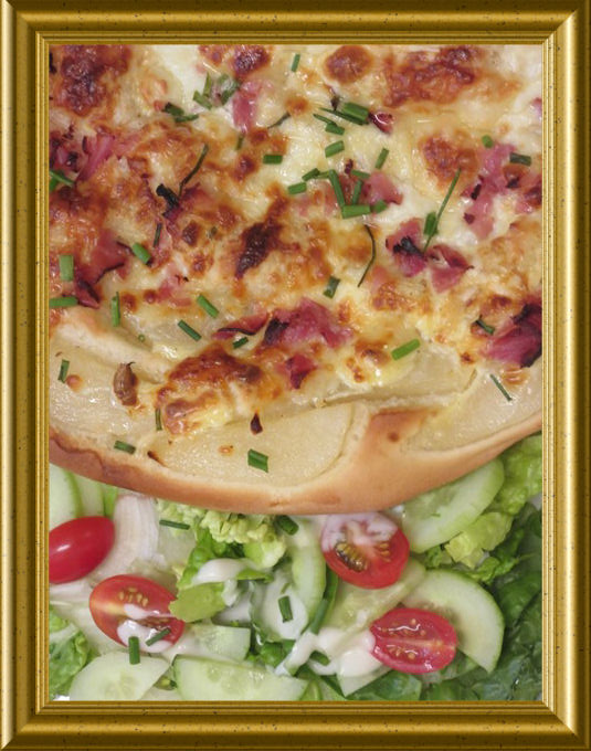 Flammkuchen mit Birnen aus der Taraland Lehrküche