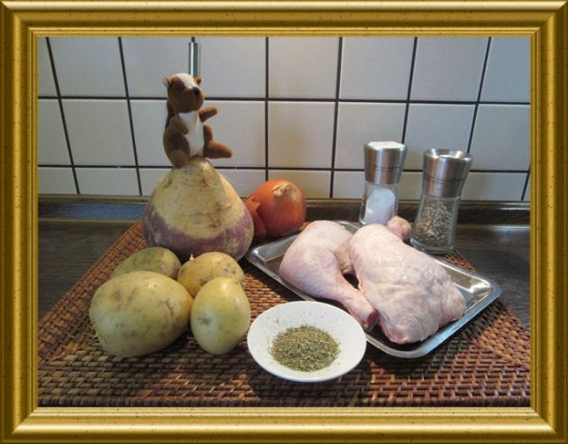 Wruggen mit Hähnchenfleisch aus der Taraland Lehrküche