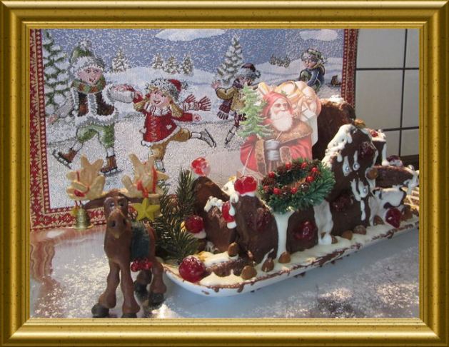 Nostalgieschlitten aus Lebkuchen aus der Taraland Lehrküche