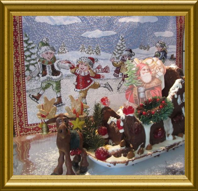 Nostalgieschlitten aus Lebkuchen aus der Taraland Lehrküche