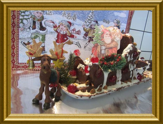 Nostalgieschlitten aus Lebkuchen aus der Taraland Lehrküche