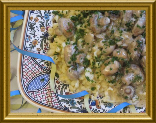 Champignon-Spätzle-Pfanne aus der Taraland Lehrküche