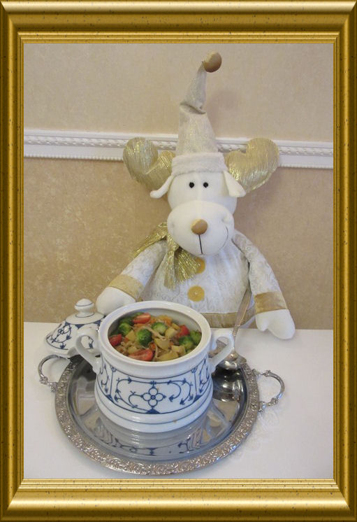 Rosenkohl-Mungobohnen-Topf aus der Taraland Lehrküche