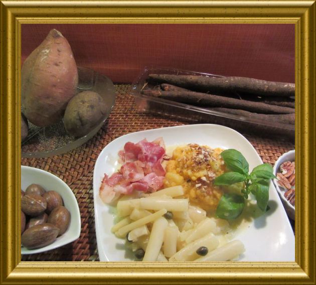 Schwarzwurzeln mit zweierlei Stampf mit Pekannüssen aus der Taraland Lehrküche