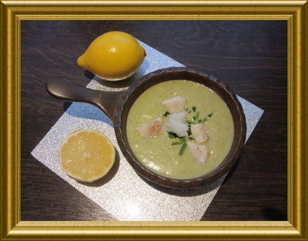 Kartoffel-Lauch-Suppe mit Kabeljau aus der Taraland Lehrküche