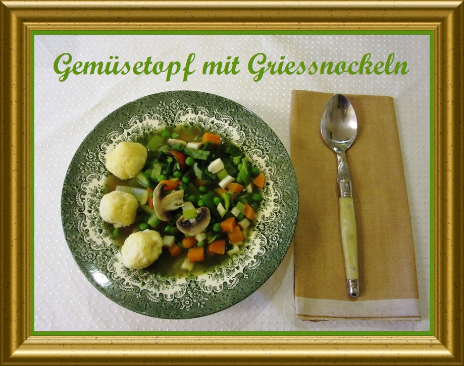 Gemüsetopf mit Griessnockeln
